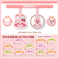 【Отличная комбинация значений 12】 2 Маленькие теги розового кролика + 20 кругов имен