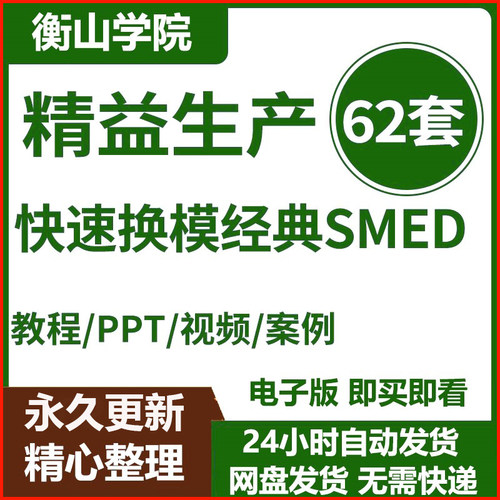 快速切换SMED快速换模生产现场精益管理IE工业工程改善教程PPT