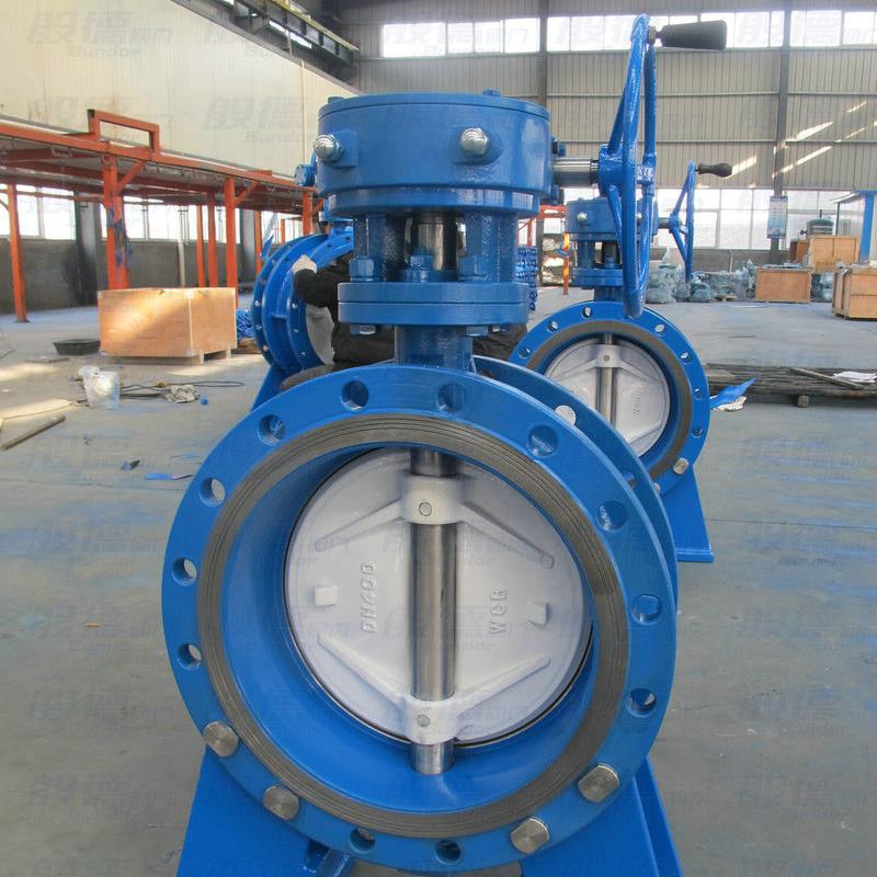 大口径法兰蝶阀D342X-16碳钢手动蝶阀涡轮蝶阀硬密封蝶阀dn100