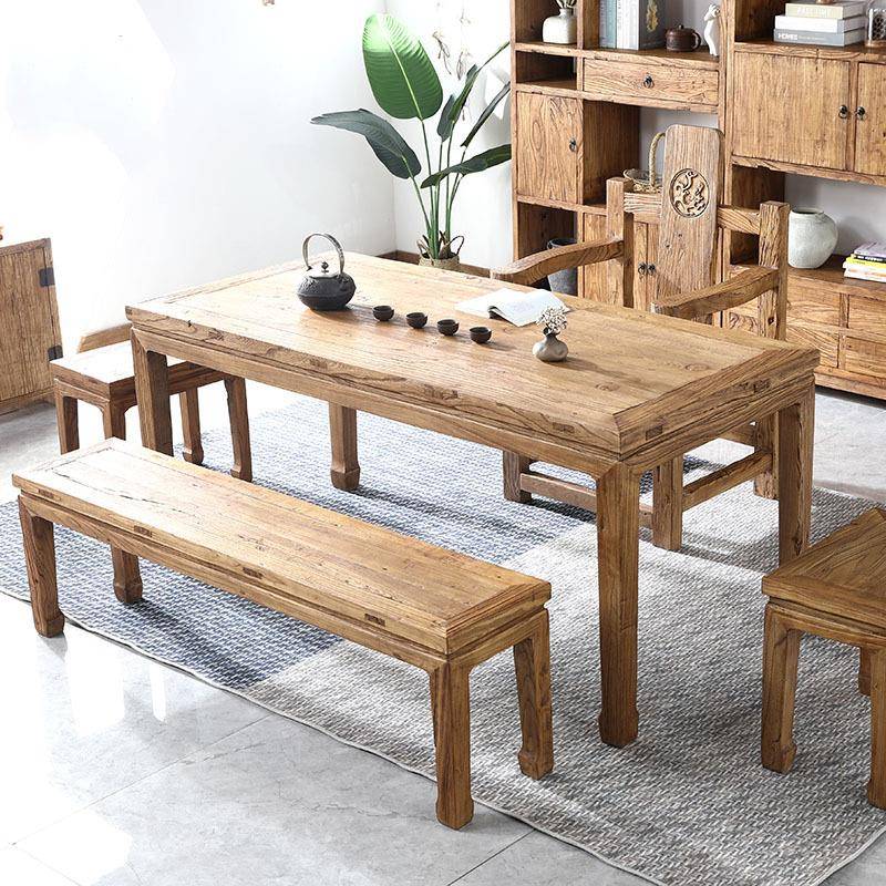 老榆木茶几旧门板茶桌风化老榆木禅意茶台矮飘窗桌子长条茶桌
