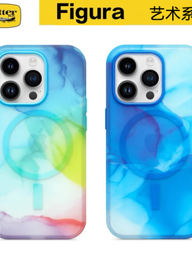 OtterBox手机壳适用于iPhone16ProMax苹果Figura水彩晕染艺术防摔磨砂15pro透明软壳Magsafe磁吸充电14保护套