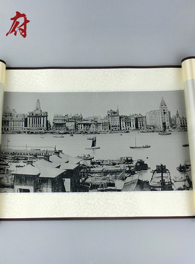 上海外滩丝绸画卷轴画中国风特色礼品送老外礼物出国旅游纪念品
