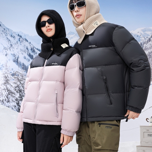 冬新款男女情侣短款子夜蓝羽绒服立领加厚保暖运动外套13084