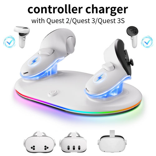 兼容meta quest 2/3/3s手柄充电座磁吸游戏手柄长续航vr配件