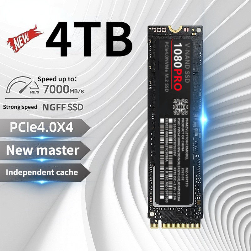 新款M2 2280 PCIe协议 4.0 SSD高速固态硬盘1080PRO 4TB
