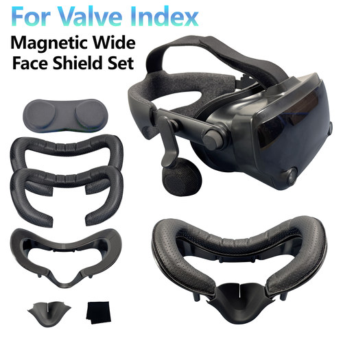 适用于Valve Index磁吸加宽PU皮革面罩替换支架遮光鼻垫VR配件