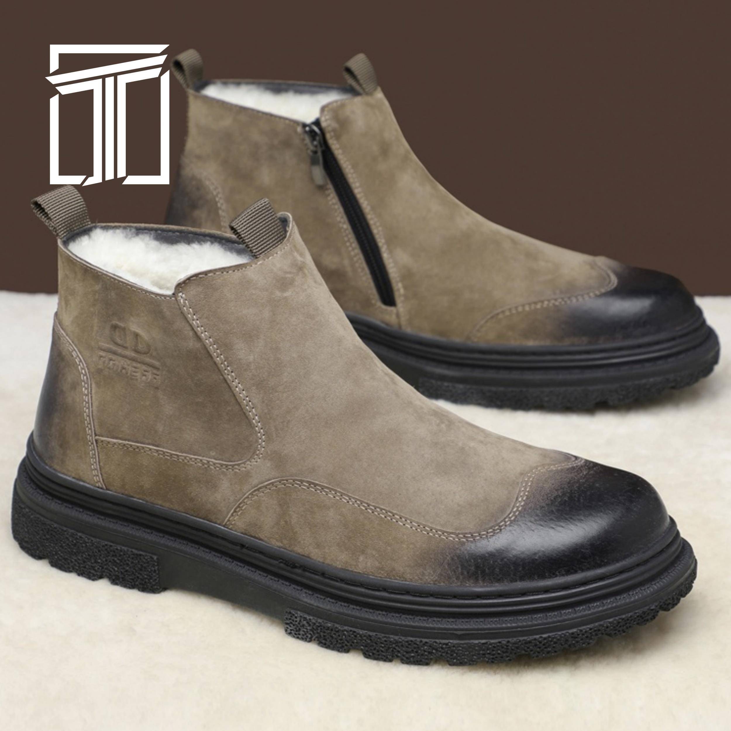 香港ITMY3 冬季新款男鞋高帮加绒保暖休闲鞋软底防滑防水时尚棉鞋