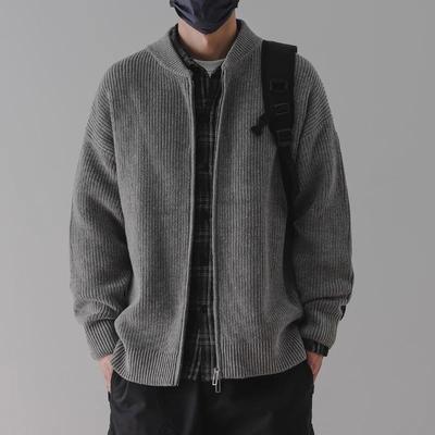 潮牌it neith BIAS开衫毛衣男秋冬季复古宽松外套慵懒针织衫加厚