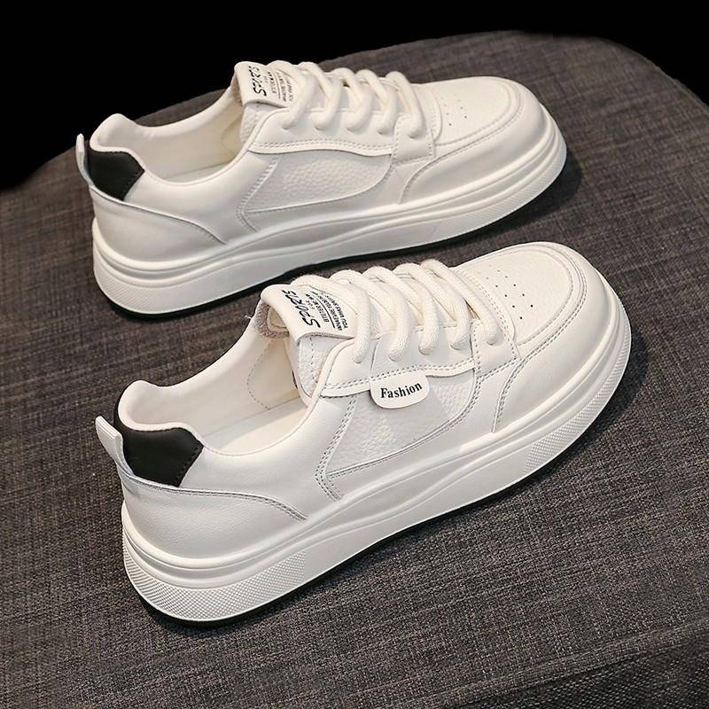 踩屎感真皮运动小白鞋女2025年春秋季新款舒适百搭增高板鞋休闲鞋