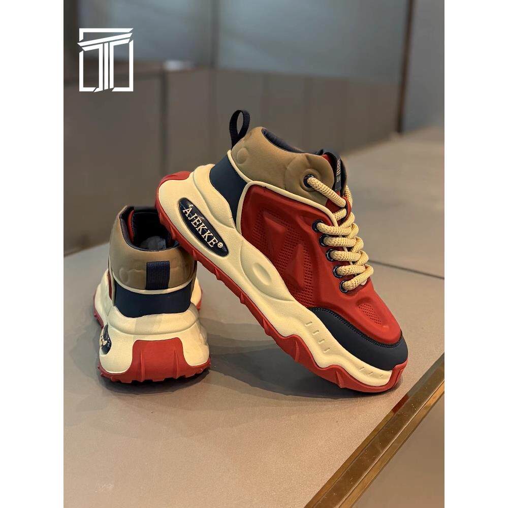 香港ITMY3 2025秋冬新款男鞋厚底时尚休闲鞋皮面超轻底舒适老爹鞋