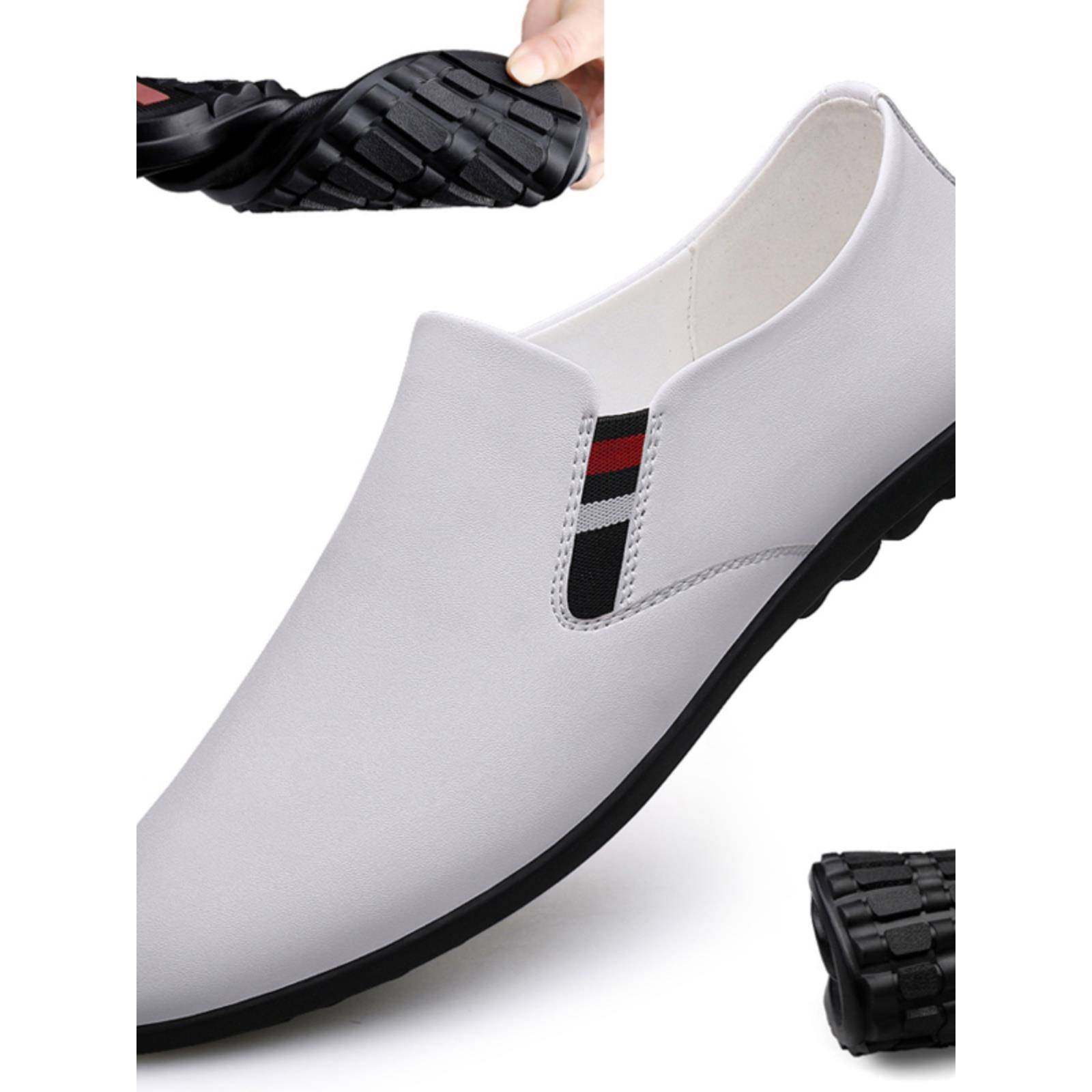 2025春季新款皮鞋男真皮软底软面透气休闲鞋一脚蹬英伦百搭豆豆鞋