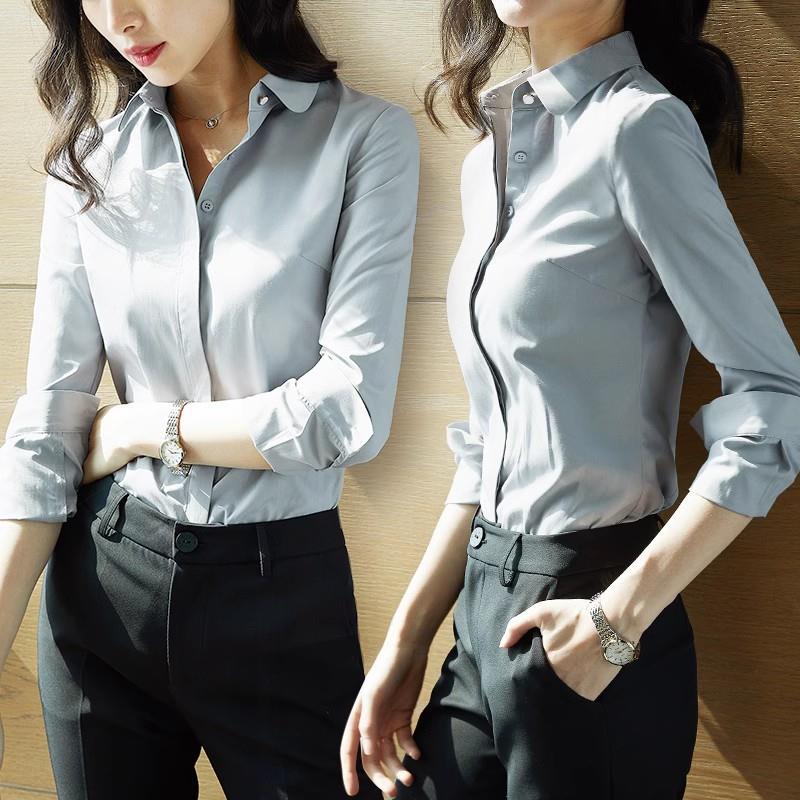 欧洲站职业衬衫女长袖薄款2025年新款设计感小众白色正装工作服潮