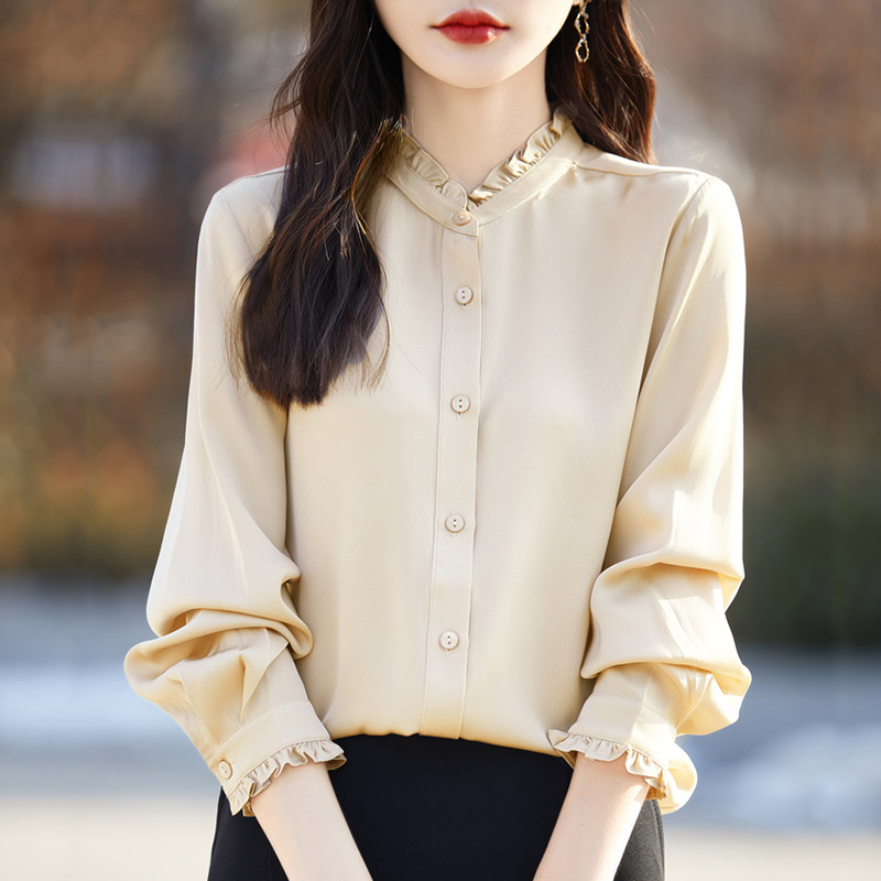 重磅真丝衬衣女2026春季女士上衣图片