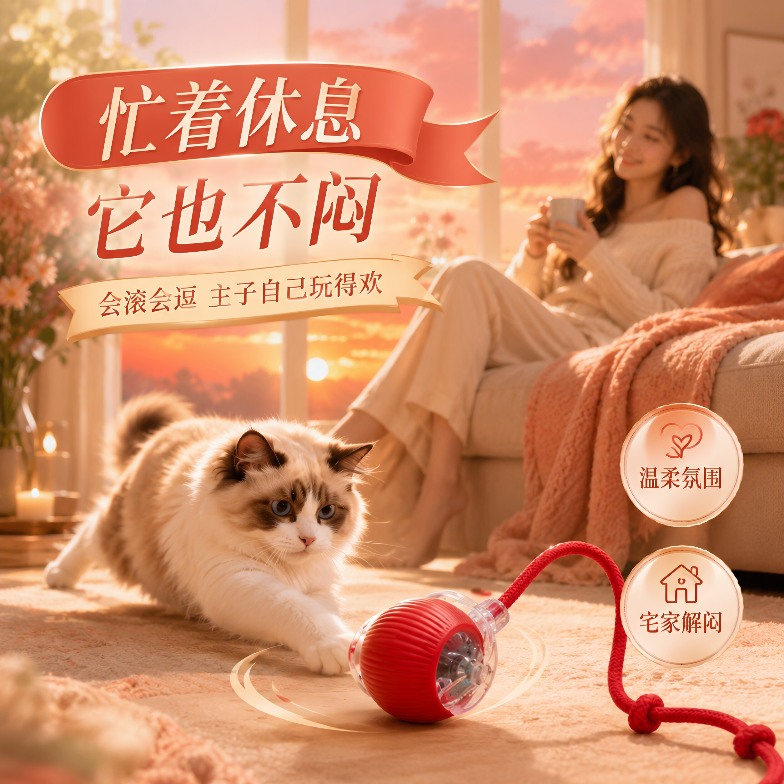 智能逗猫球自嗨解闷神器