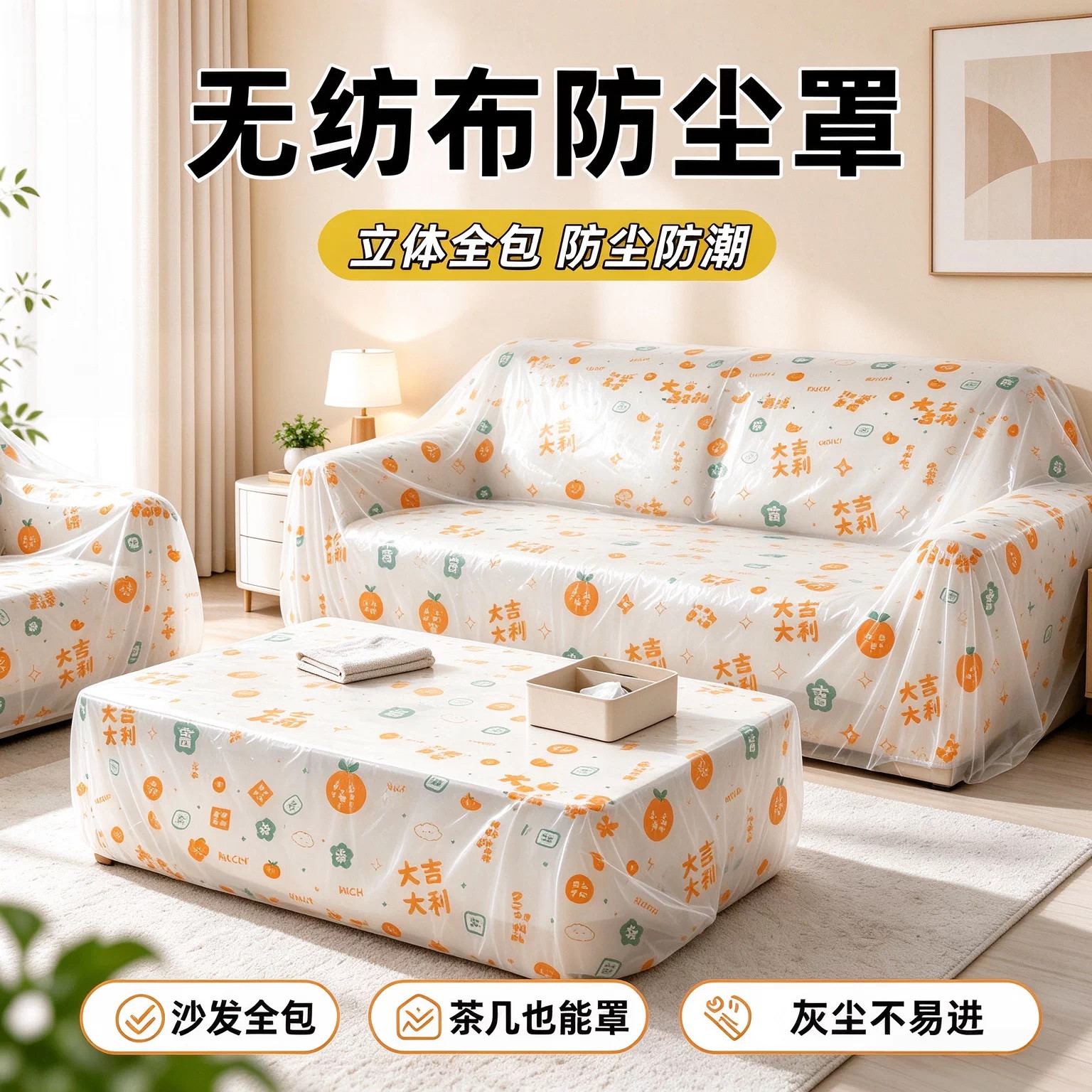 一次性防尘床罩遮灰尘罩全盖式