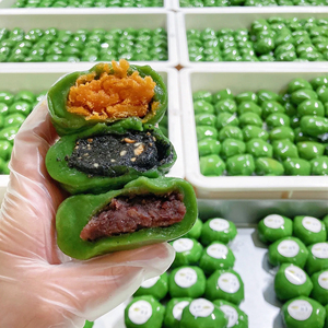 不多言蛋黄肉松艾草青团零食福建特产清明果青汁豆沙青团子咸糕点