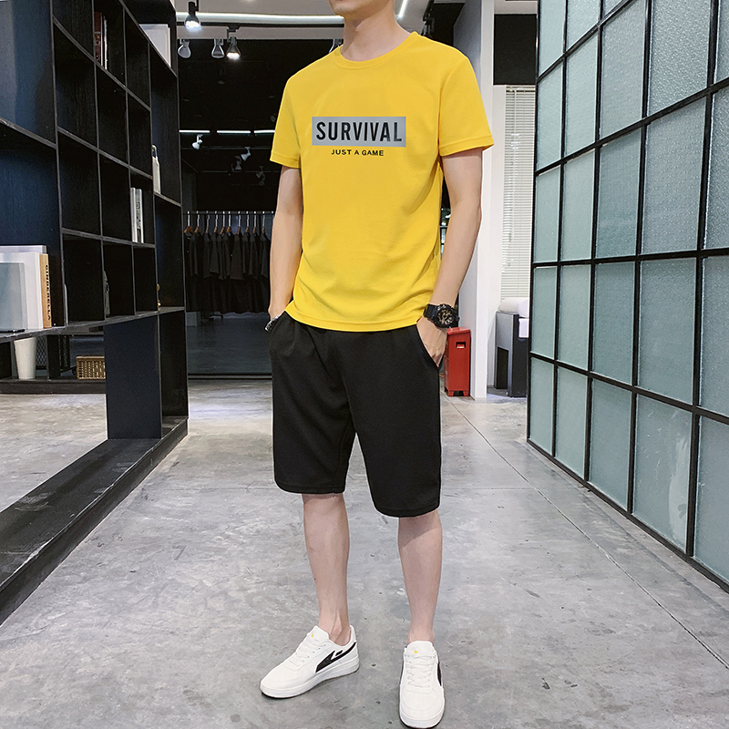 Summer short sleeve t-shirt men's new top loose round neck men's fashion leisure