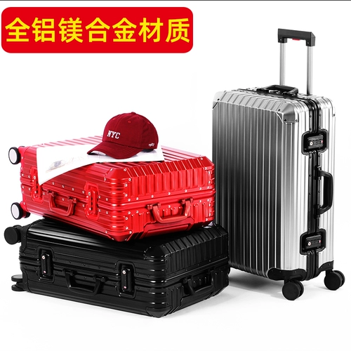 Металлический цельнометаллический универсальный чемодан для путешествий, алюминиево-магниевый сплав, 28 дюймов
