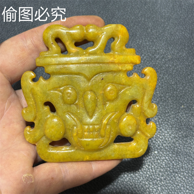 老货文玩包浆做旧高古玉岫玉捡漏