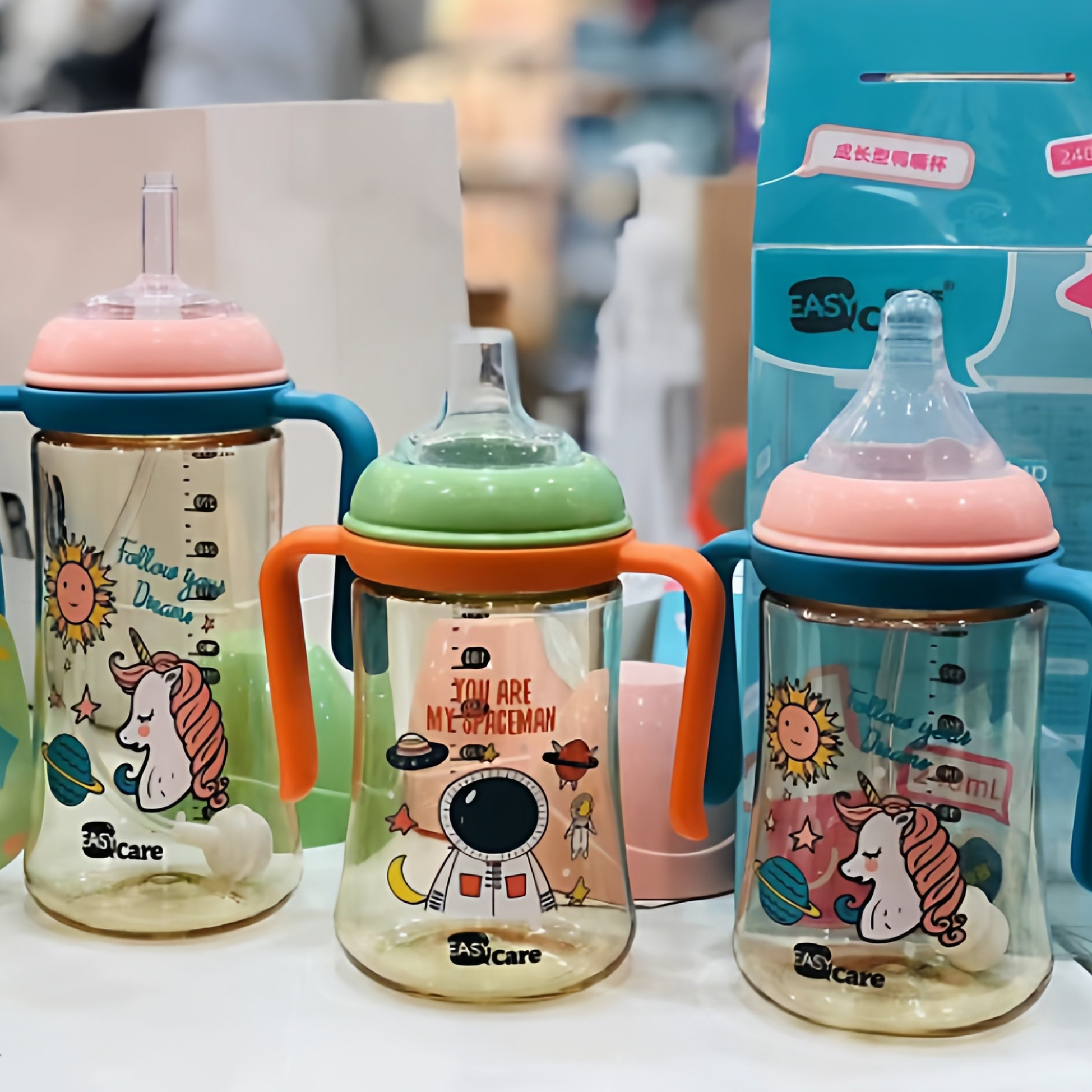 伊斯卡尔宽口径奶瓶配件食品级硅胶一口吸式吸管嘴直饮嘴奶嘴鸭嘴