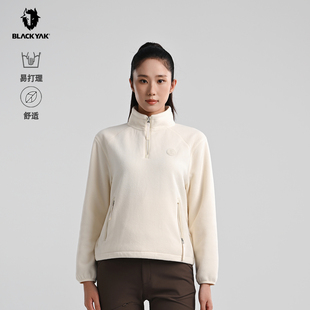 BLACKYAK布来亚克抓绒衣女25秋冬保暖摇粒绒长袖半拉T恤WYW430