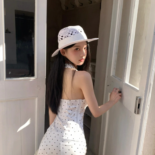 老钱风~镂空草帽女夏季新款巴拿马太阳帽纯手工海边度假百搭草帽