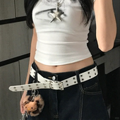 星星扣带 古早千禧味y2k穿搭腰带复古辣妹皮带女小众牛仔裤 带腰链