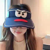 囧 搞怪可爱抽象表情空顶防晒帽子女生夏季 逛街防紫外线遮阳帽潮