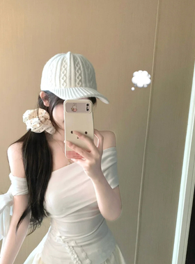 【韩系氛围感】2025新款针织毛线棒球帽子女复古时尚百搭鸭舌帽潮