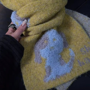暖呼呼~毛茸茸立体可爱小狗围巾女秋冬学生时尚百搭保暖护颈围脖