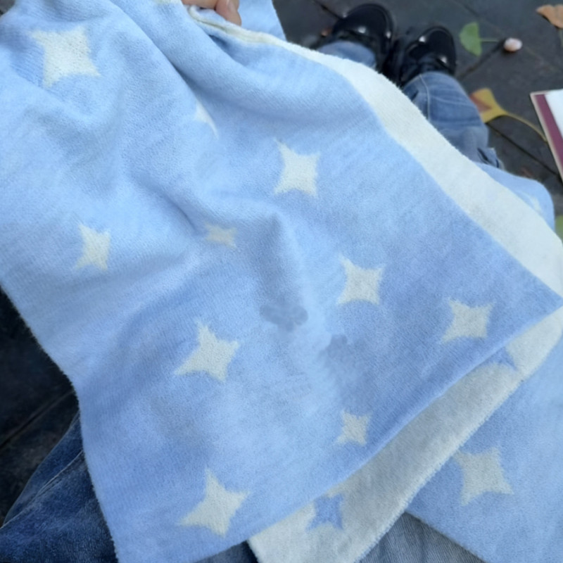 定制款！日系学院风双面四芒星仿羊绒围巾秋冬季保暖百搭围脖披肩,服饰配件/皮带/帽子/围巾,围巾/丝巾/披肩,淘宝优惠券,粉丝福利购,淘宝优惠卷