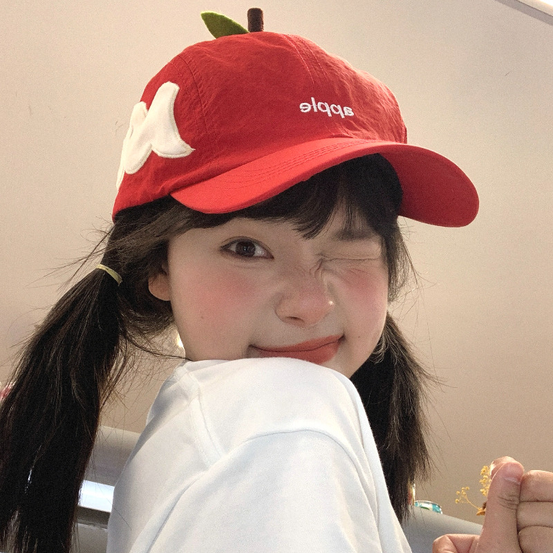 瑞同学原创！鸳鸯苹果可爱创意棒球帽夏季出游遮阳防晒情侣鸭舌帽