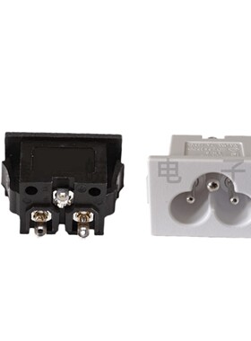 AC电源插座米老鼠插座7A三芯梅花插座卡扣嵌入式C6梅花尾黑色白色