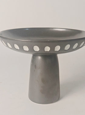 禅意新中式陶瓷盘高脚茶点盘中式糕点下午茶点心盘佛手柑托盘