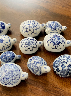 仿真陶瓷乌龟浮水戏水中可漂浮池塘鱼缸装饰品陶瓷摆件水族造景