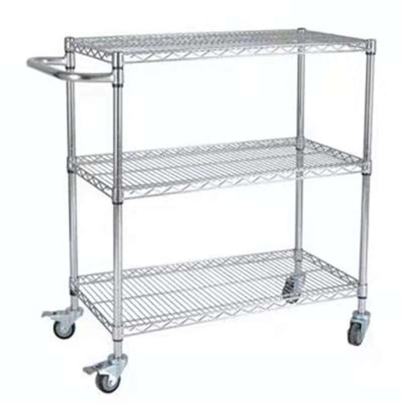 带轮子多层置物架碳钢组装防静电推车镀铬线网置物架物料架周转车,商业/办公家具,仓储货架,淘宝优惠券,粉丝福利购,淘宝优惠卷
