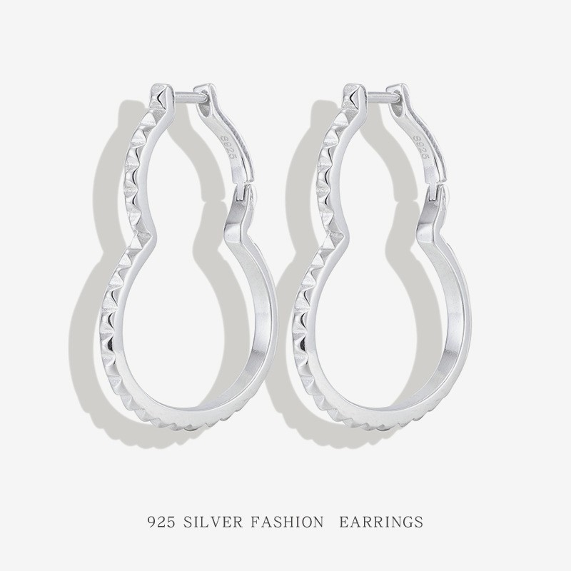 S925纯银葫芦耳环女设计镂空精工高级奢华感立体葫芦耳钉,饰品/流行首饰/时尚饰品新,银饰耳饰,淘宝优惠券,粉丝福利购,淘宝优惠卷