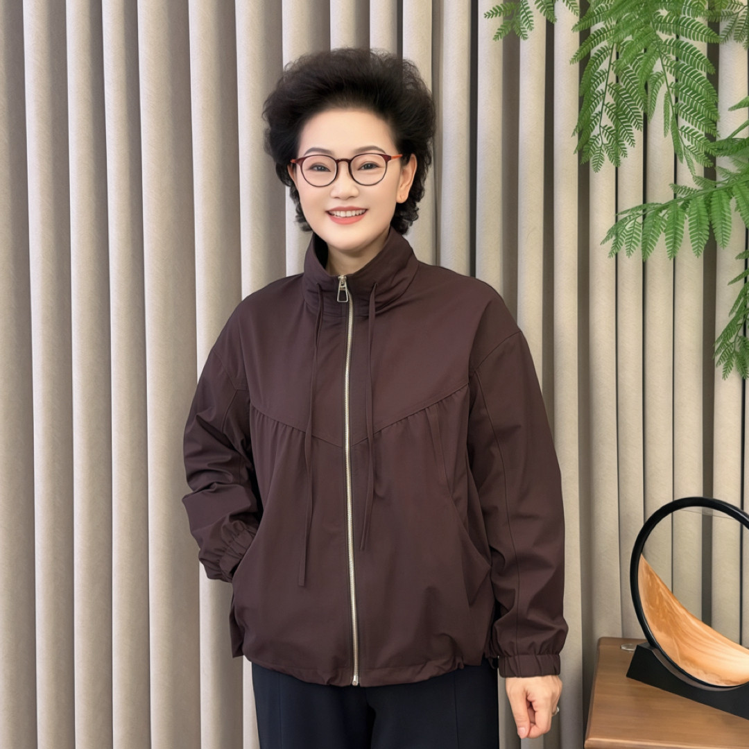 2026新款女士休闲连帽短款上中老年女装
