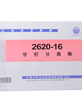 立信二十栏分类账页廿栏多栏式账本三栏分类账七九十四栏十六栏分类账16开活页账芯财务用品100张/本2620-16