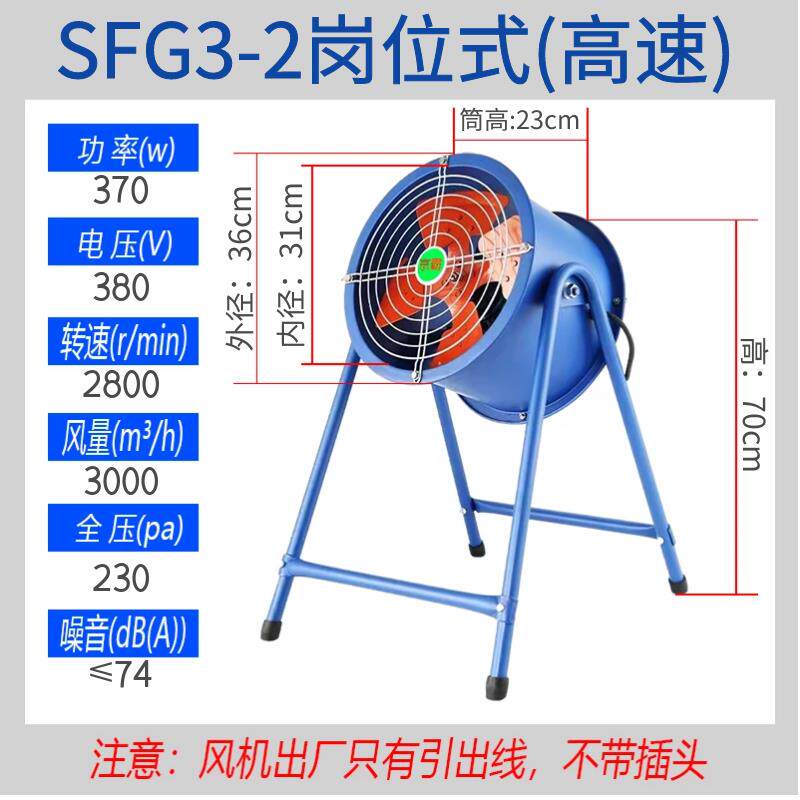 新款SF岗位式轴流风机厨房大功率380v工业强力吸油烟高速排风包邮