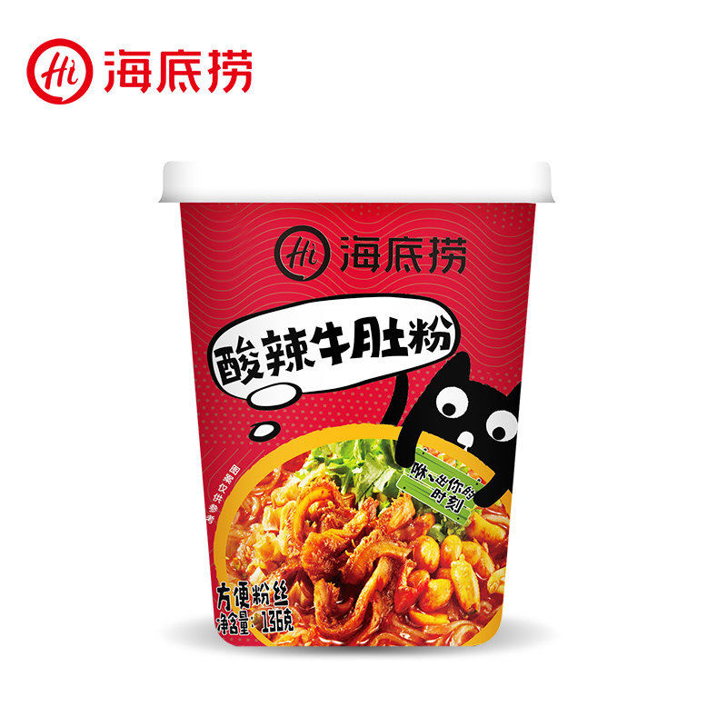 海底捞酸辣牛肚粉136g速食方便面酸辣粉懒人夜宵加热即食粉丝米线