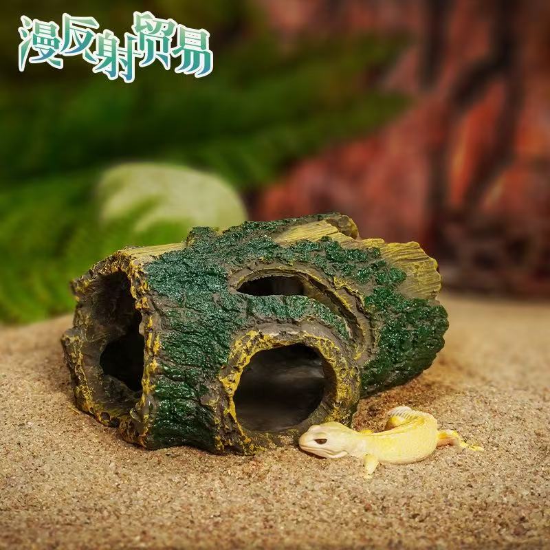 躲避树脂树洞幼体爬宠虫仿真枯木