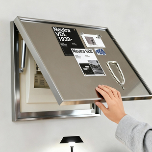 新款不锈钢面电表箱装饰画现代简约创意磁吸冰箱贴收纳电箱盒遮挡