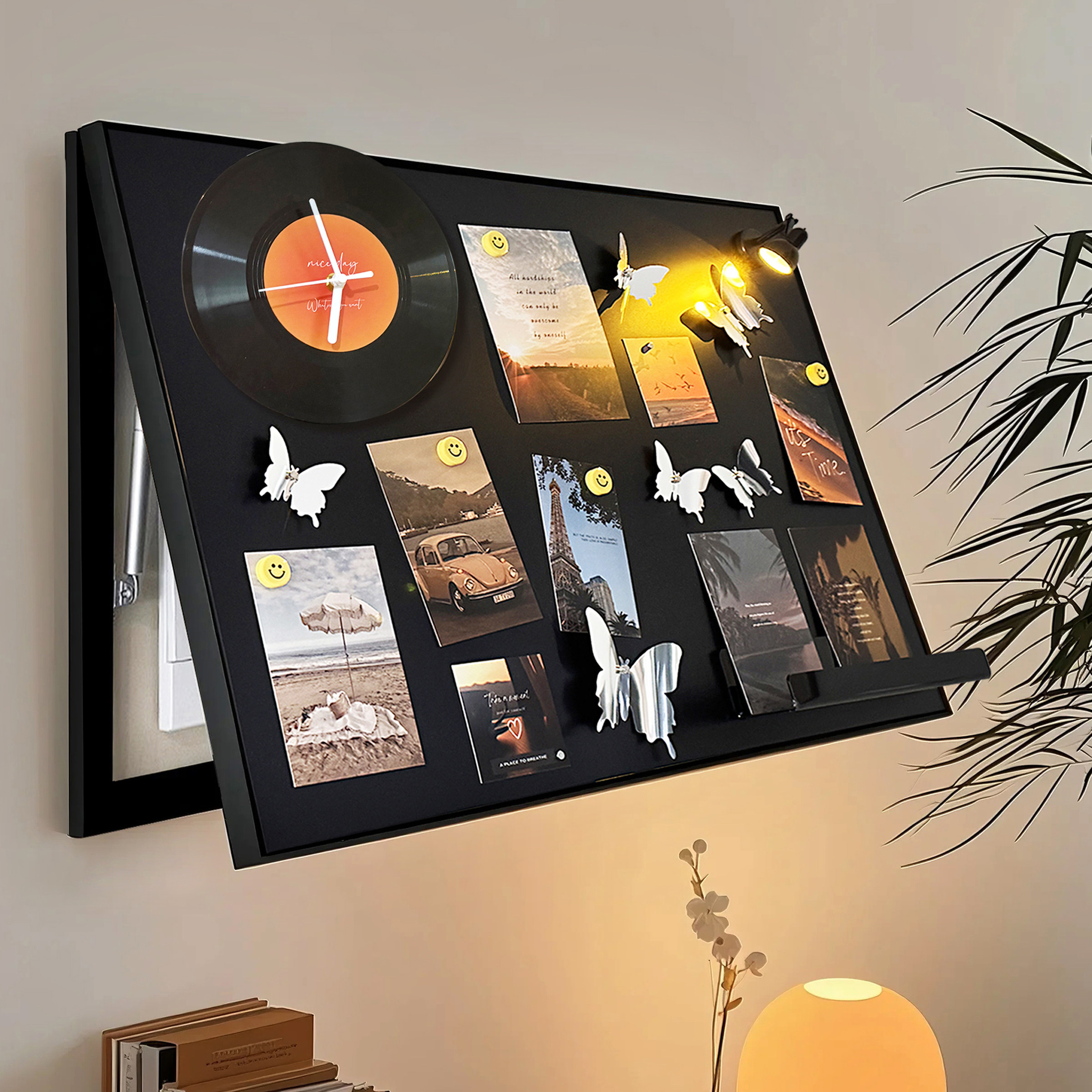 带钟表的磁吸电表箱装饰画