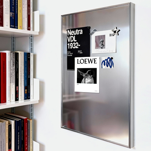 不锈钢磁吸相框装饰画现代简约照片墙贴卧室客厅冰箱贴收纳展示框