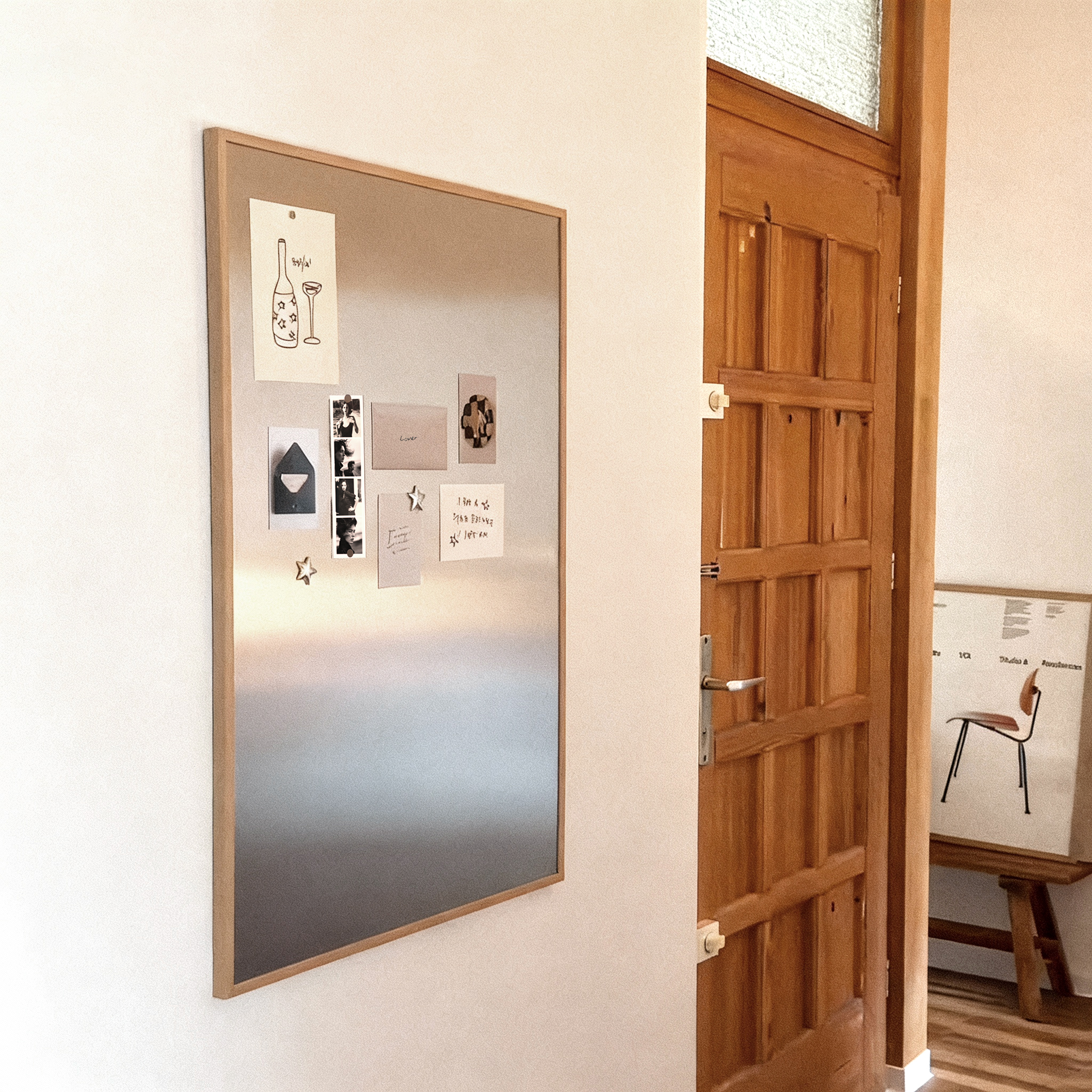 现代简约金属磁性客厅装饰画卧室留言板不锈钢磁吸免打孔墙面挂画