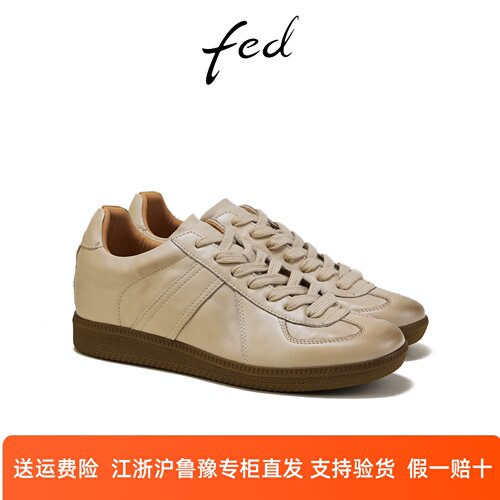 fed复古德训鞋女鞋内增高休闲鞋