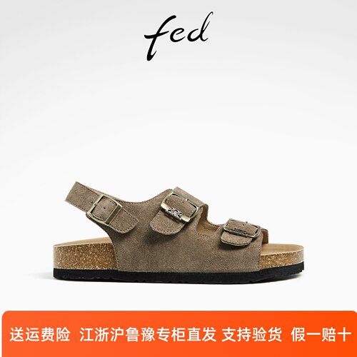 fed沙滩鞋平底防滑罗马凉鞋