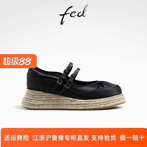 fed坡跟玛丽珍鞋秋季新款女鞋