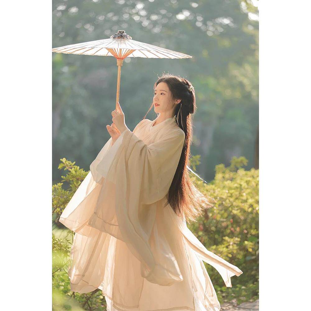 原创汉服女款魏晋制南北朝古装交领襦裙广袖流仙裙古风连衣裙套装